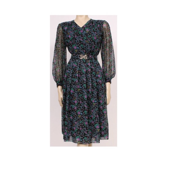 ORIGINAL 70's Vintage Long Sleeved Black, Purple a