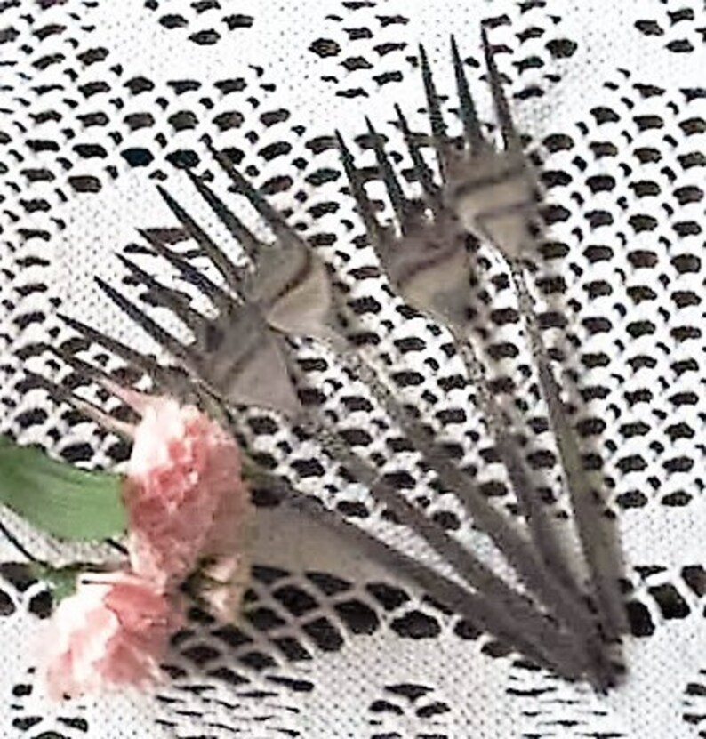 Cutlery Wedding Cutlery English Steel The Vintage Table Table Accessories Set of 5 desert forks Vintage Party Small Forks Tableware