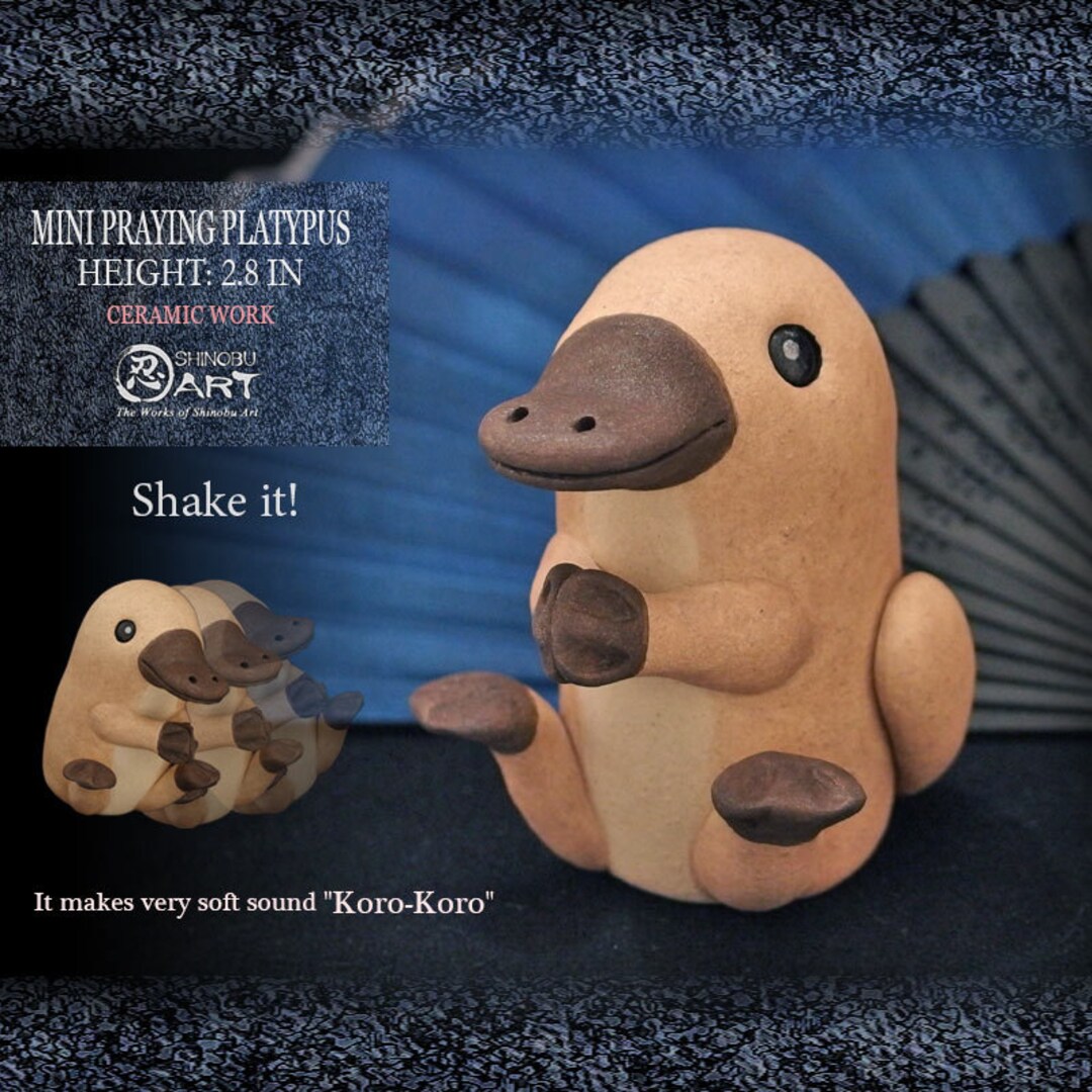 Ceramic Mini Praying Platypus height2.8in Ceramic Figural Etsy