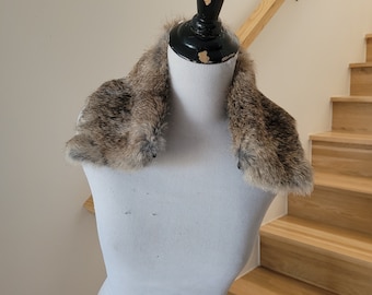Vintage 100% real rabbit fur scarf fur collar for coat jacket sweater crafts