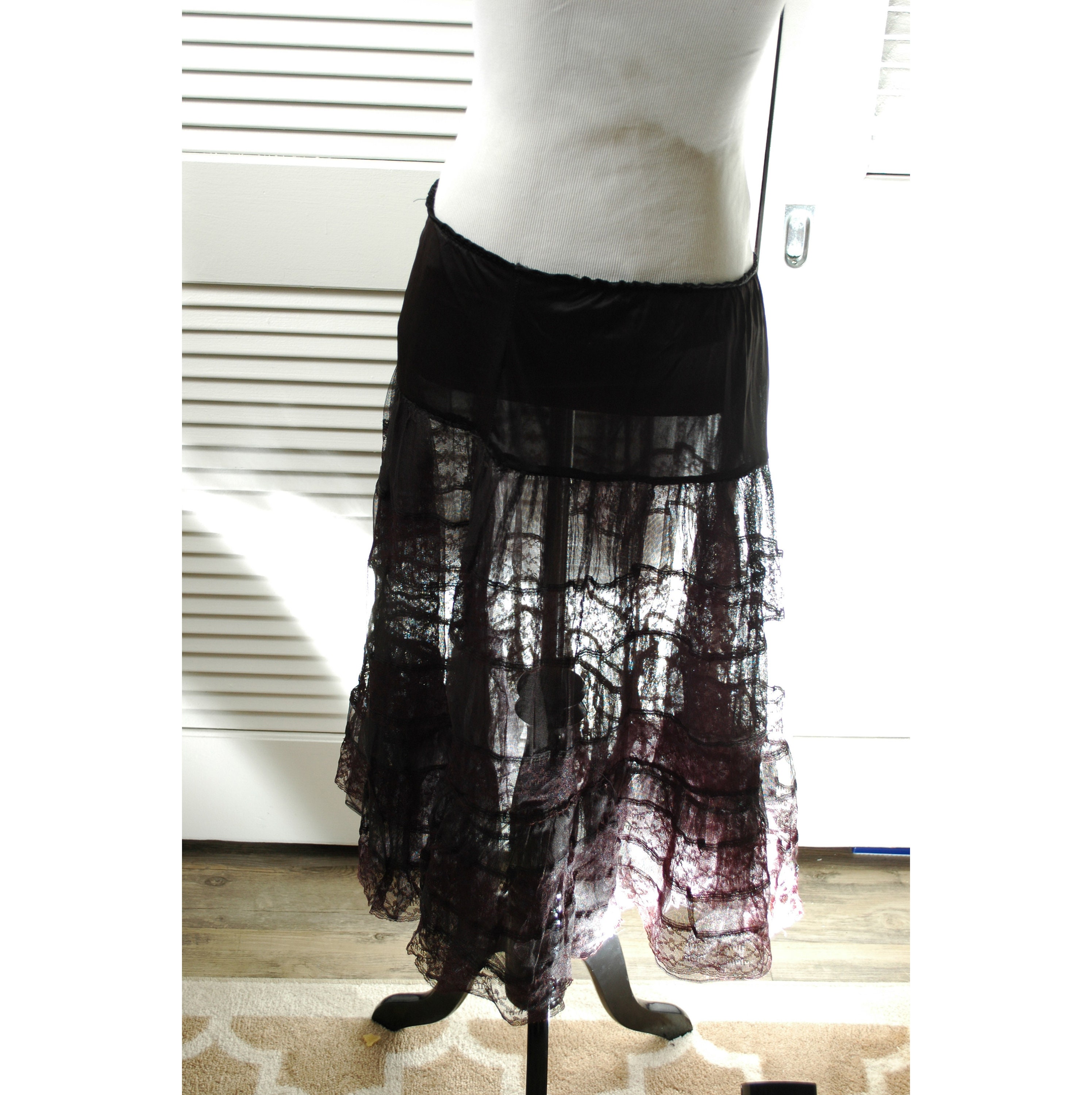 Vintage 60s Petticoat Skirt Gothic Lolita Goth Steampunk Etsy
