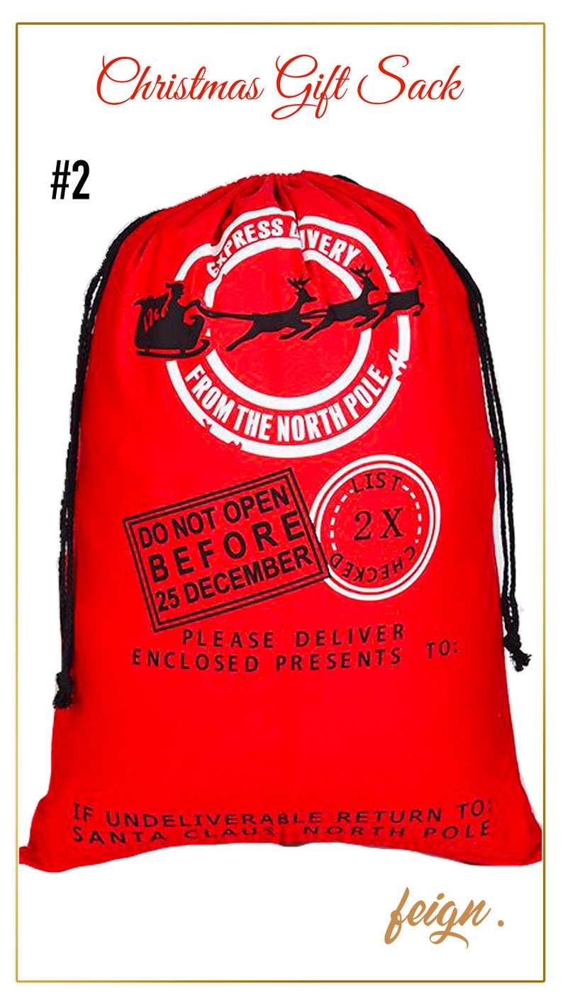 Personalized Santa Gift Sack Personalized Santa Gift Bag Etsy