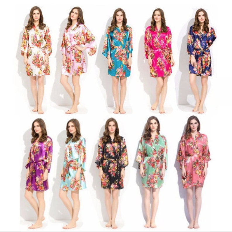 Floral Bridesmaid Robes Custom Getting Ready Robes Bridal Etsy Canada