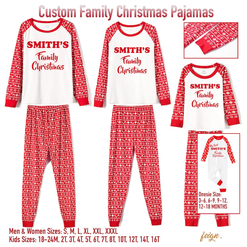 Personalized Christmas Pjs Christmas Pajamas Family Etsy Canada