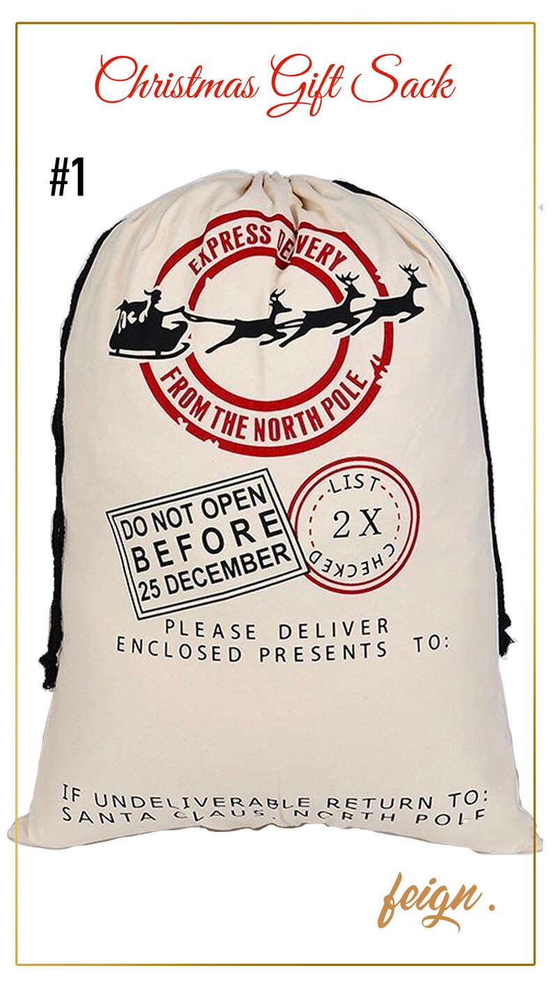 Personalized Santa Gift Sack Personalized Santa Gift Bag Etsy