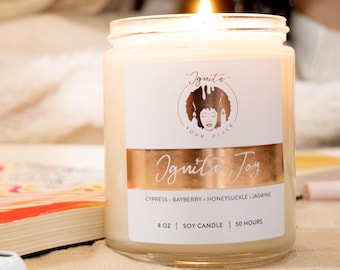 Affirmation Candle for Relaxation Self Care Candle Gift Calming Scented Candle Encourages Stress Relief Candle Birthday Gift for Her 8oz