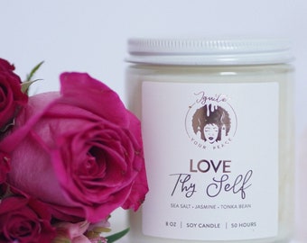 Self-Love Scented Soy Candle: Floral Aromatherapy, 40+ Hour Burn