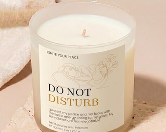 Do Not Disturb Candle, Boundaries Candle for Women, Focus Candle, Work From Home Gift, Soy Candle, Empowerment Gift for Her