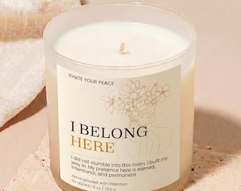 I Belong Here Candle, Corporate Era Gift, Imposter Syndrome Candle, New Job Gift, Empowerment Candle, Soy Candle, Confidence Gift for Her