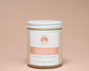 Winter Wonderland Scented Candle Gift for the Holiday Season Joy to the World Evergreen Scented Candle for Work Stress Relief Aromatherapy