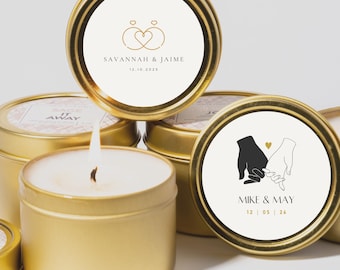 Wedding Favor Candles | Bridal Shower Custom Label Tins | Black-Owned Inclusive Gifts