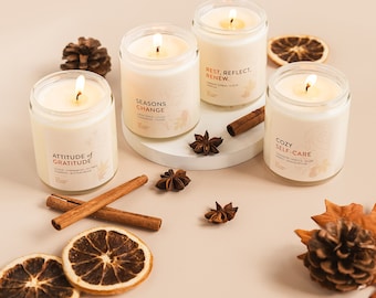 Scented Soy Candle – Choose Your Scent | Affirmation Candle for Gratitude, Rest & Renewal