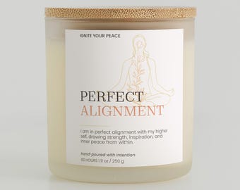 Perfect Alignment Intention Candle for Inner Peace and Self-Alignment Grounding Soy Candle for Balance, Clarity & Self-Care Candle Gift