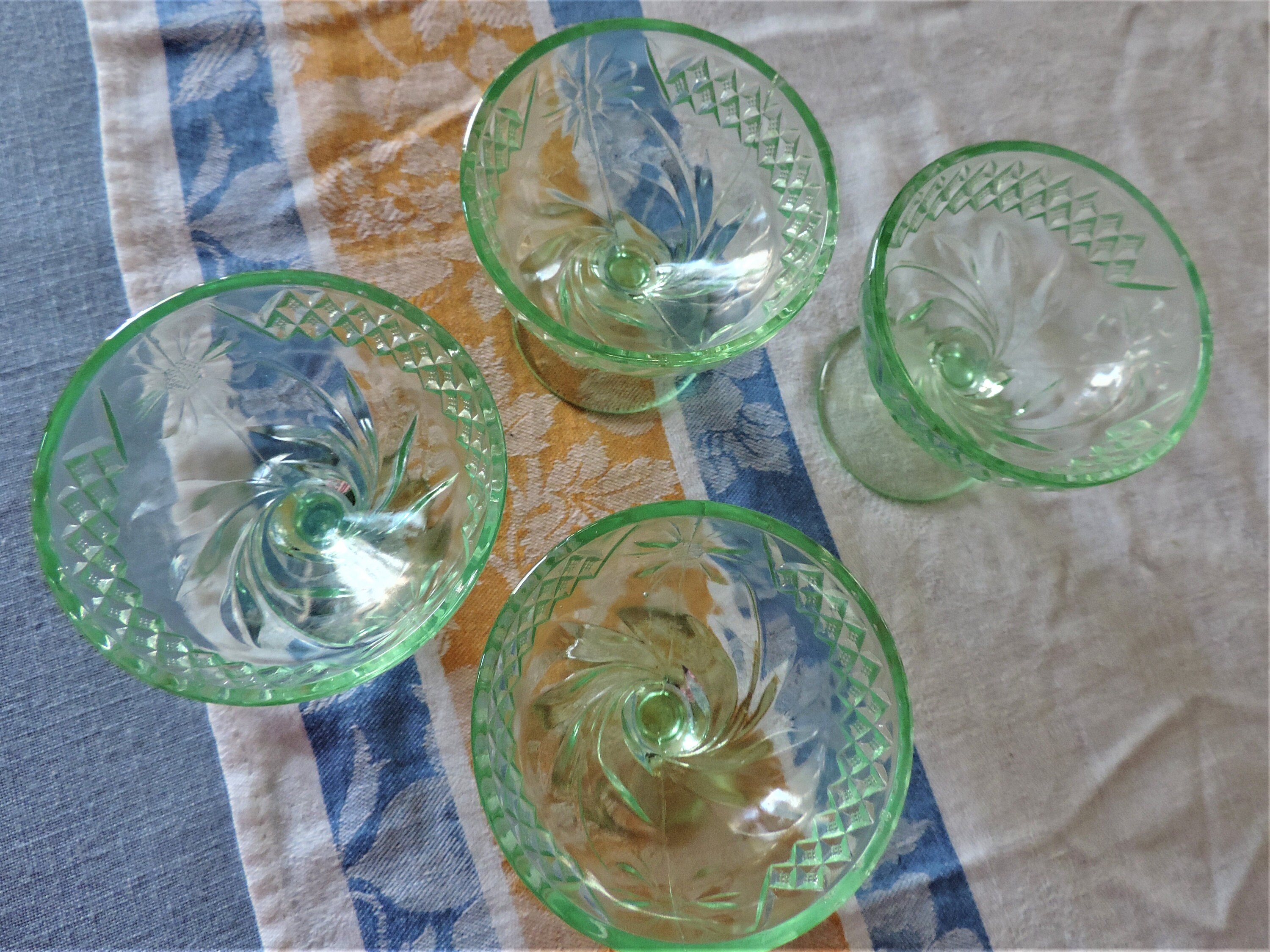 Depression Glass Ice Cream Dishes Etsy