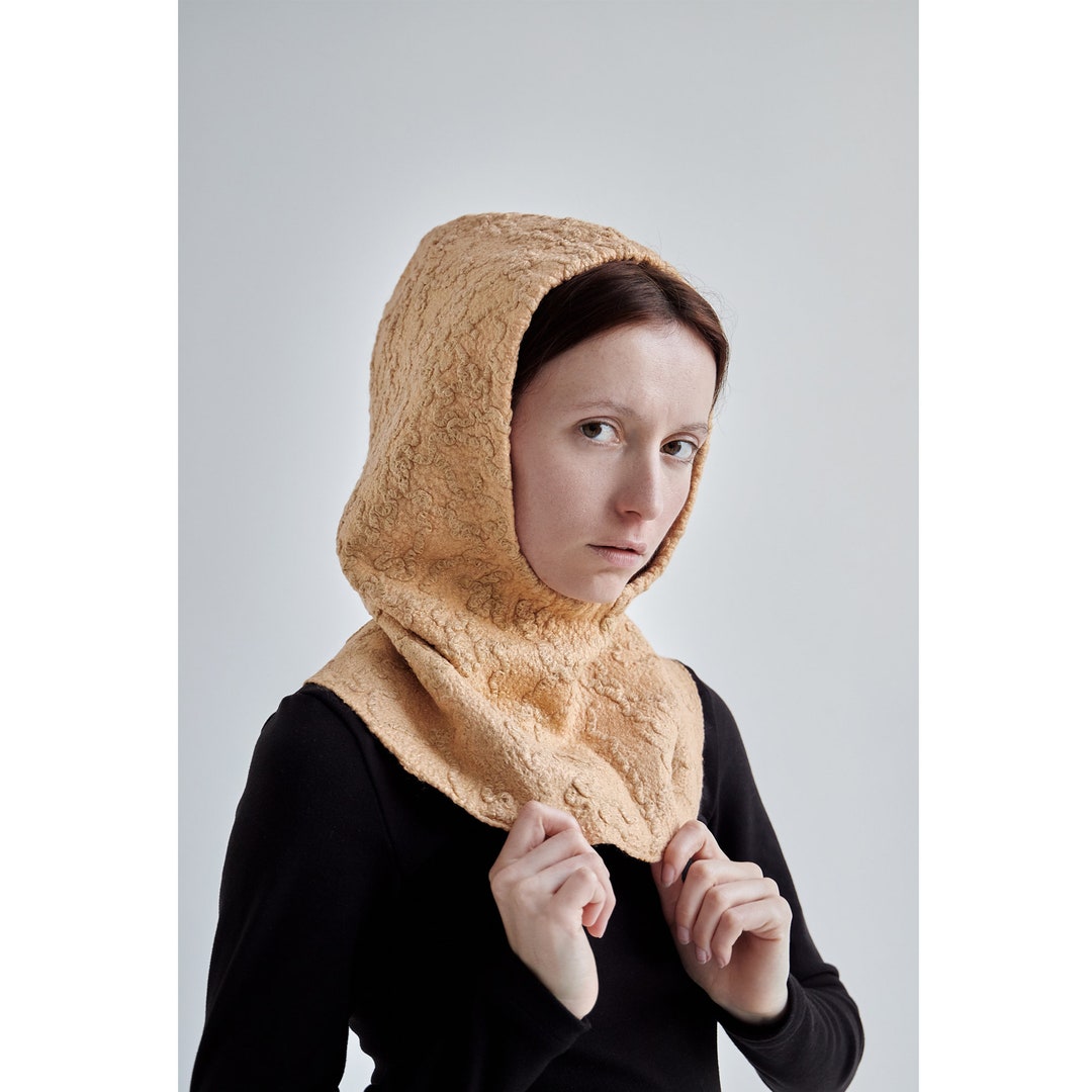 Men Wool Balaclava Winter Wool Hooded Scarf Helmet Hooded Neck Etsy