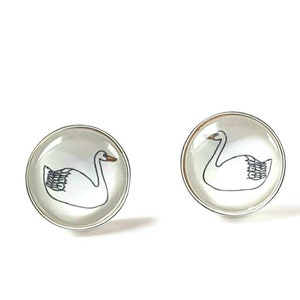 Swan Earrings, Dazzling Swan Drop Earrings, Iconic Swan Earrings, Swan Studs, Glam Earrings, Bird Drop Earrings, Animal Earring, Unique Gift