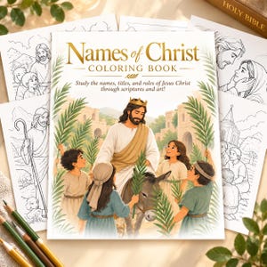 Libro para colorear con los nombres de Jesucristo / Libro de actividades sobre Jesús / PDF imprimible SUD para niños y familias