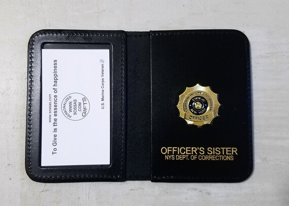Perfect Fit NJDOC Officer Badge Wallet New Jersey Corrections Black Leather