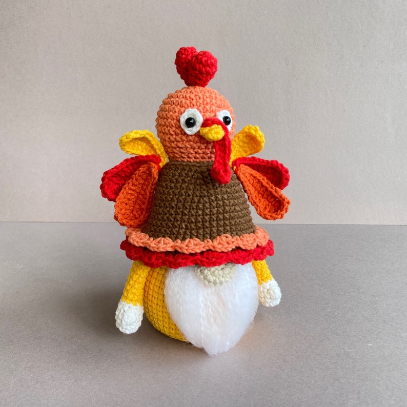 Thanksgiving Day Turkey Gnome Crochet Pattern Fall gnome image 1