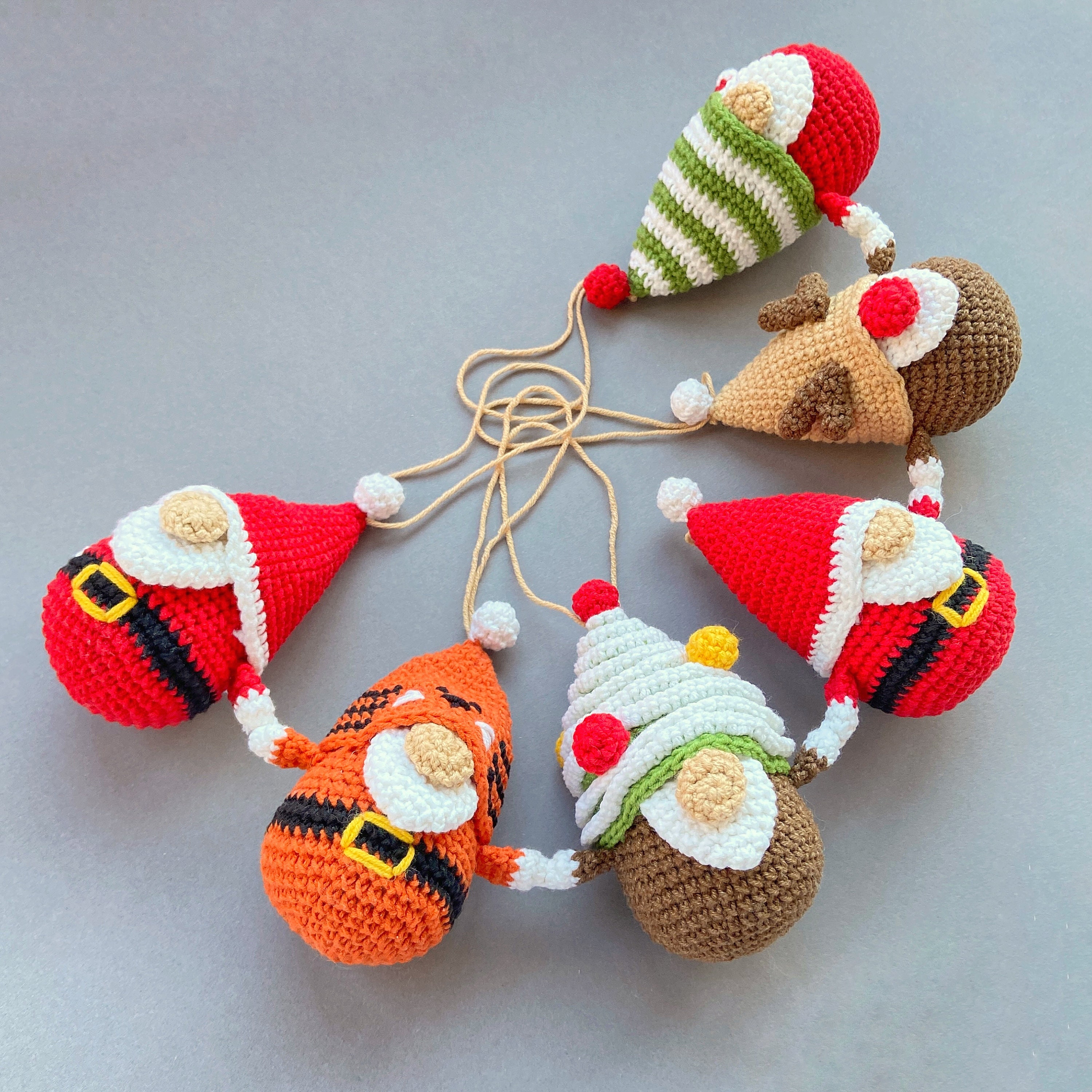 Crochet Pattern Gnomes Garland Holiday Ornaments | Etsy