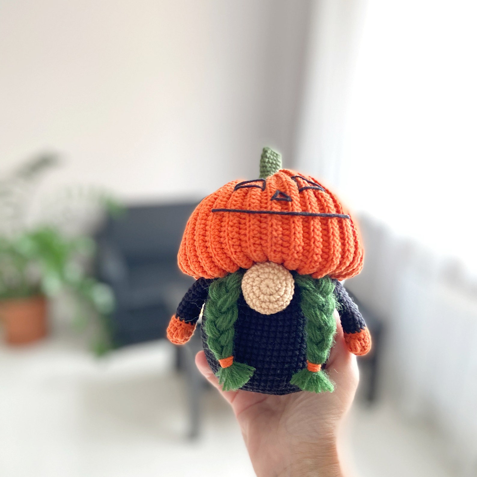 Pumpkin Gnome pattern Crochet Halloween Gnome for decor Etsy