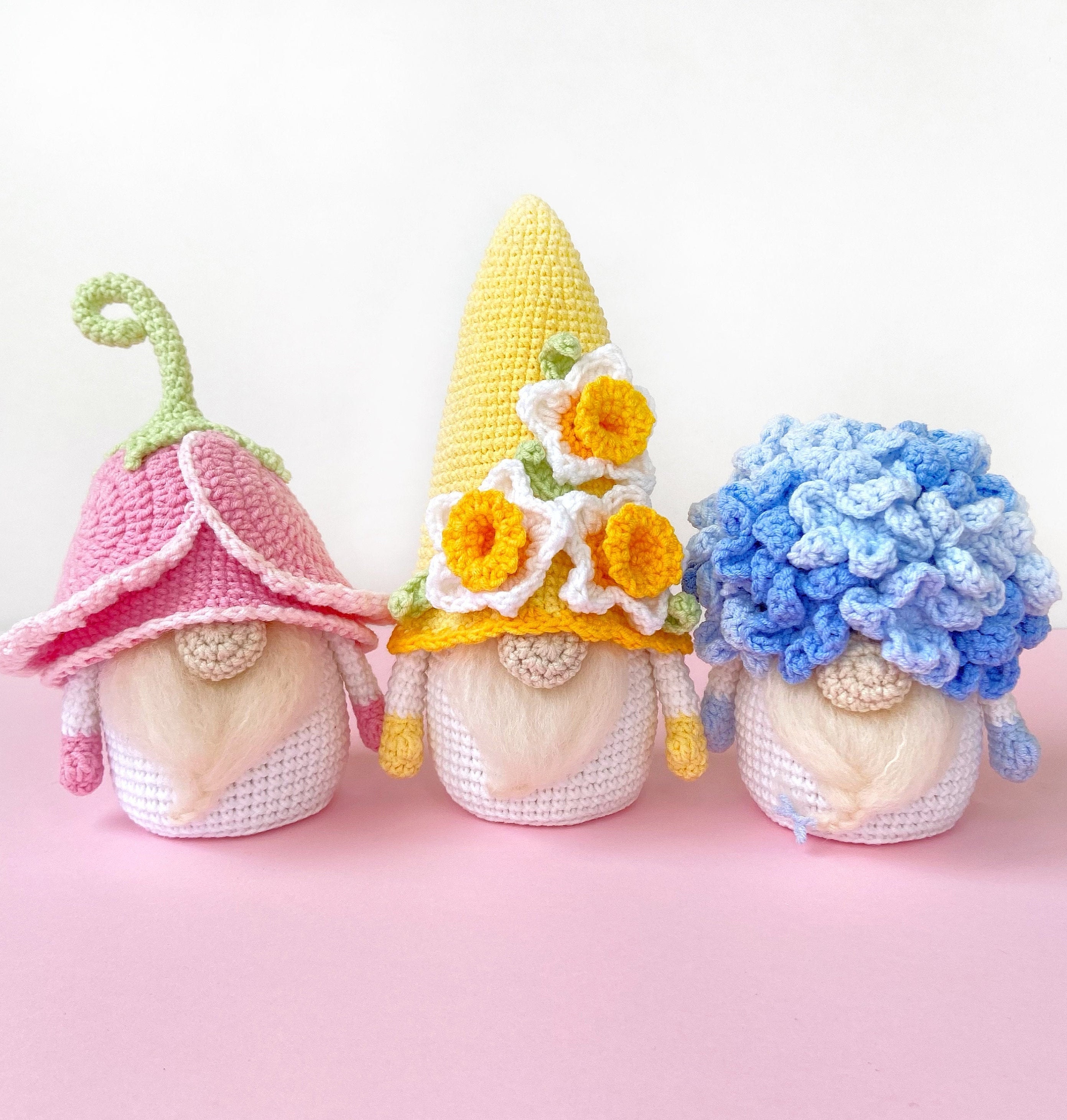 Crochet Pattern Gnome Spring Flower PDF Daffodil Tulip Etsy