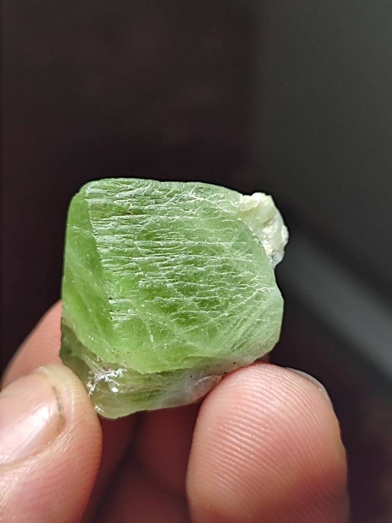64 CRT Beautiful peridot Rough crystal combined lovely with self standing position from kpk Pakistan