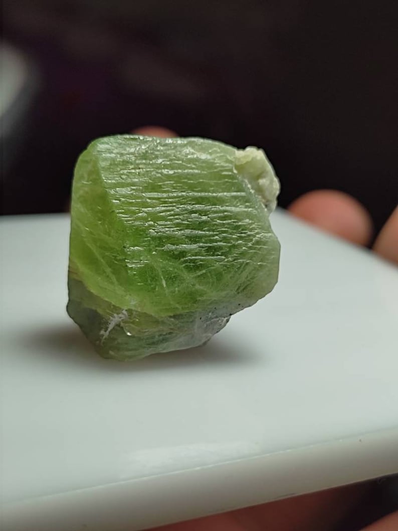 64 CRT Beautiful peridot Rough crystal combined lovely with self standing position from kpk Pakistan