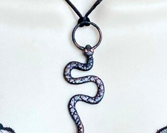 snake necklace, snake jewelry, electroformed snake necklace