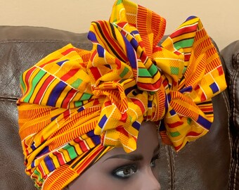 African Fabric Headwrap, African Fabric Neck Warmer, African  display picture 1