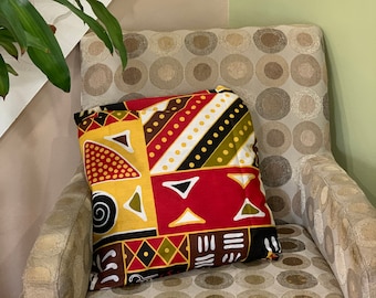 African Wax Print Pillow Cover, 2 Accent Pillow Cover, Ankara Pillow Covers, Decorative Throw Pillow Cover, Vintage &Contemporary home decor