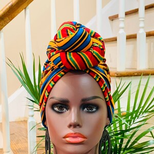 Pre-tied Turban, Women Pre-tied Headwraps, Pre-tied Stretch Headwrap, Chemo Cap, Alopecia Cap, Ready-to wear Boho Headwrap, Knotted Turban