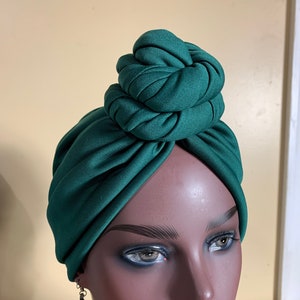 Pre-tied Turban, Women Pre-tied Headwraps, Pre-tied Stretch Headwrap, Chemo Cap, Alopecia Cap, Ready-to wear Boho Headwrap, Knotted Turban