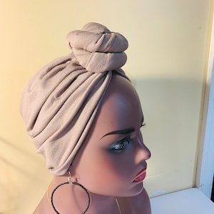 Pre-tied Turban, Women Pre-tied Headwraps, Pre-tied Stretch Headwrap, Chemo Cap, Alopecia Cap, Ready-to wear Boho Headwrap, Knotted Turban