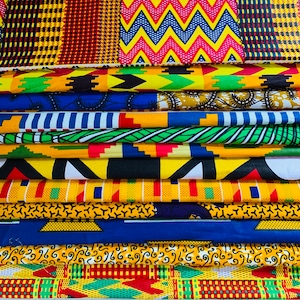 12 Fat Quarters Bundle, Afrikanischer Stoff Fat Quarters, Afrika bedruckter Stoff, Ankara Stoff, Afrikanischer Wax Print Stoff, Quilting Fat Quarters