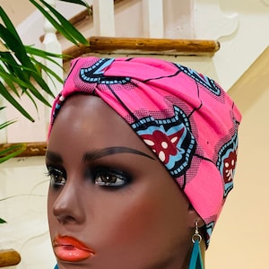Pre-tied Turban Headband, Pre-tied Headwraps, Pre-tied Ankara Headwrap, Ready-to wear Boho Headwrap, Turban Headband with bow