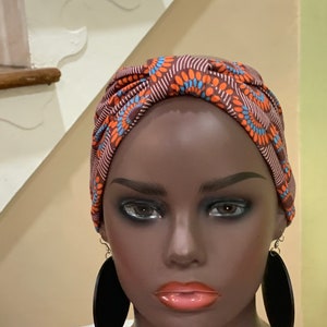 Pre-tied Turban Headband, Pre-tied Headwraps, Pre-tied Ankara Headwrap, Ready-to wear Boho Headwrap, Turban Headband with bow