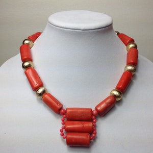 Elegant Pink Coral Bead Necklace Set, Mother&#39;s Day Gift, Nigerian Wedding Bead, Coral bead Necklace Set, African Wedding Beads Jewelry Set