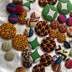 6 pairs African Fabric Earrings, Extra Large Fabric Button Earrings Mix, Ankara Fabric Earrings, African Jewelry, Earrings, African Fashion