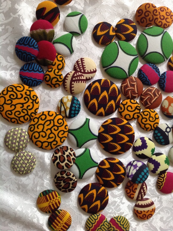 6 pairs African Fabric Earrings, Extra Large Fabric Button Earrings Mix, Ankara Fabric Earrings, African Jewelry, Earrings, African Fashion