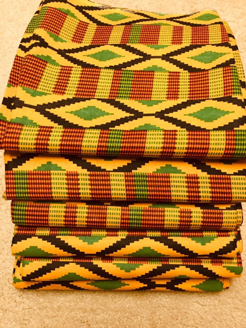 6 Yards African fabric African print fabric Kente Print Fabric African wax print Ankara fabric 100/% Cotton Fabric African Head Wrap