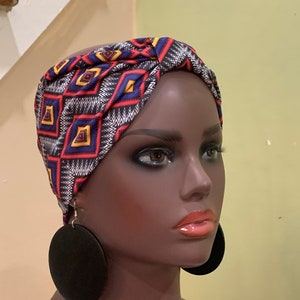 Pre-tied Turban Headband, Pre-tied Headwraps, Pre-tied Ankara Headwrap, Ready-to wear Boho Headwrap, Turban Headband