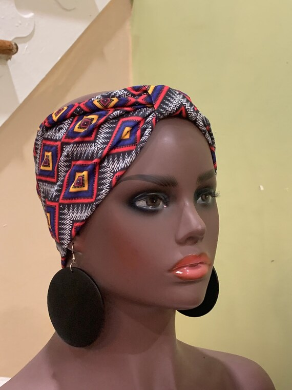 Pre-tied Turban Headband, Pre-tied Headwraps, Pre-tied Ankara Headwrap, Ready-to wear Boho Headwrap, Turban Headband