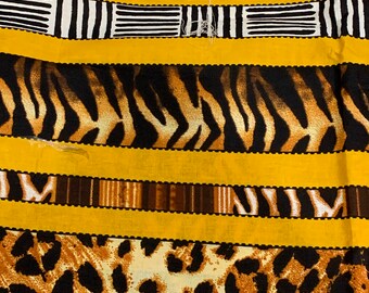 Tela de algodón con estampado de animales de safari: acolchado y confección de mascarillas