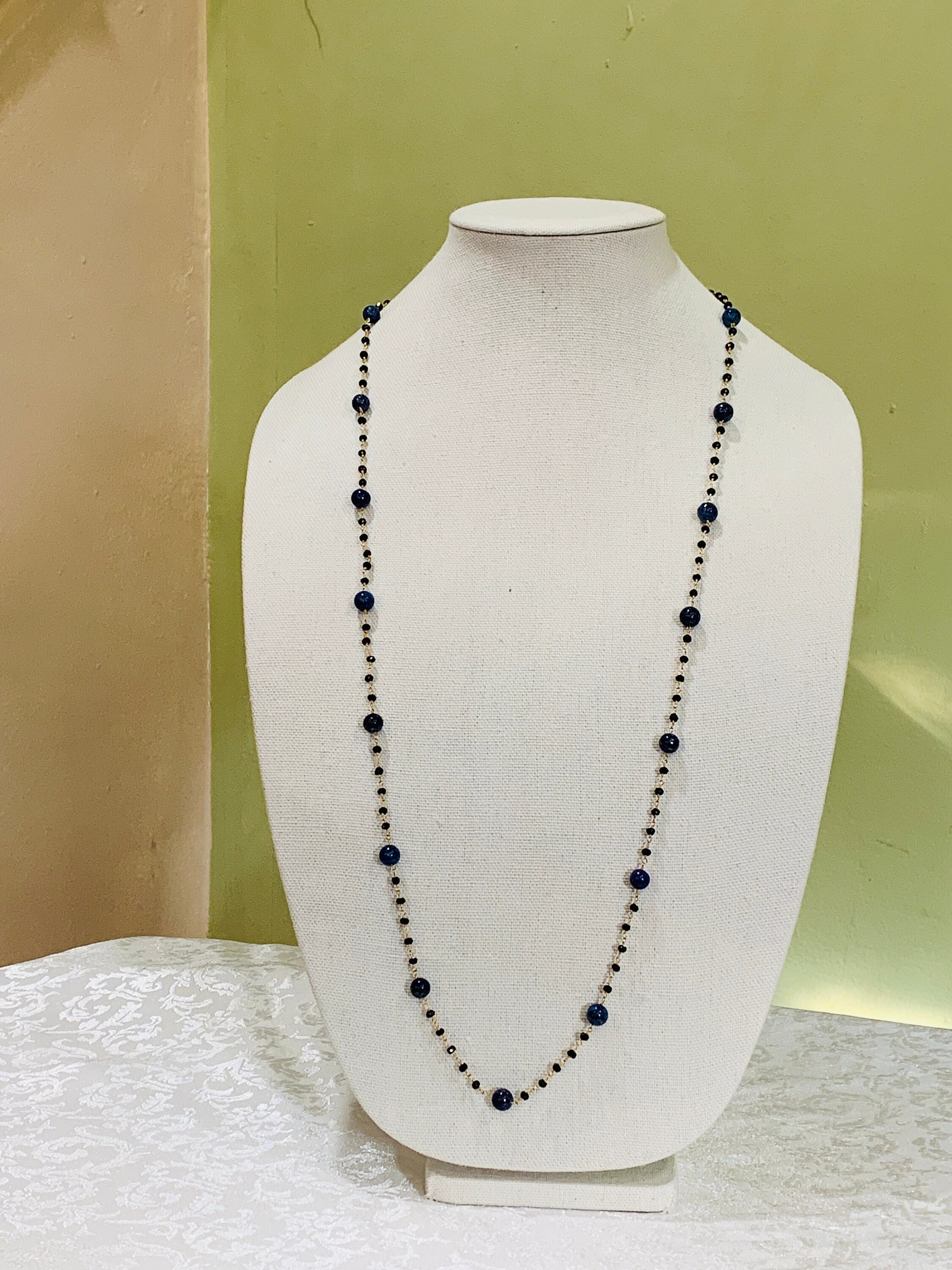 Lapis Lazuli Gemstone Wire Wrapped Necklace, Gemstone Necklace, Wedding ...