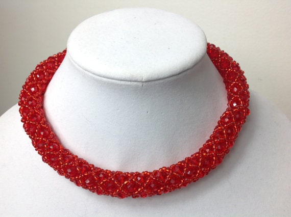 Beautiful Crystal Bead Necklace Set, Mother's Day Gift Set, Nigerian Wedding Bead, African Wedding Beads Jewelry Set, Crystal Necklace Set
