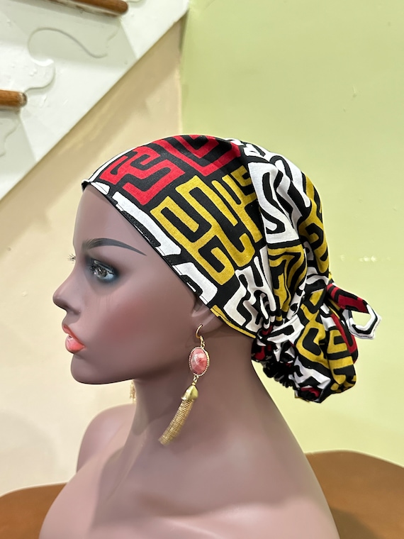 Satin Lined Scrub Hat, Ankara Scrub Hat, African Fabric Scrub Hat/Cap, Ankara Medical Scrub Cap, Nurse/Surgical Cap, Ponytail Scrub Hat
