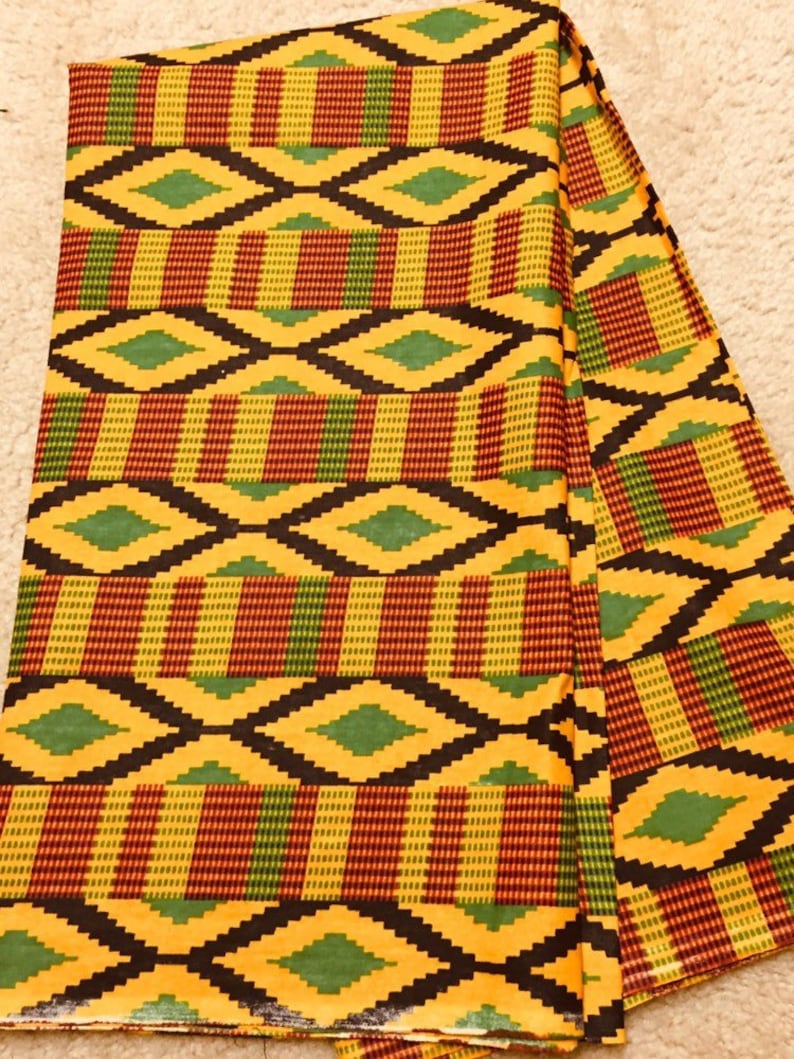 6 Yards African fabric African print fabric Kente Print Fabric African wax print Ankara fabric 100/% Cotton Fabric African Head Wrap