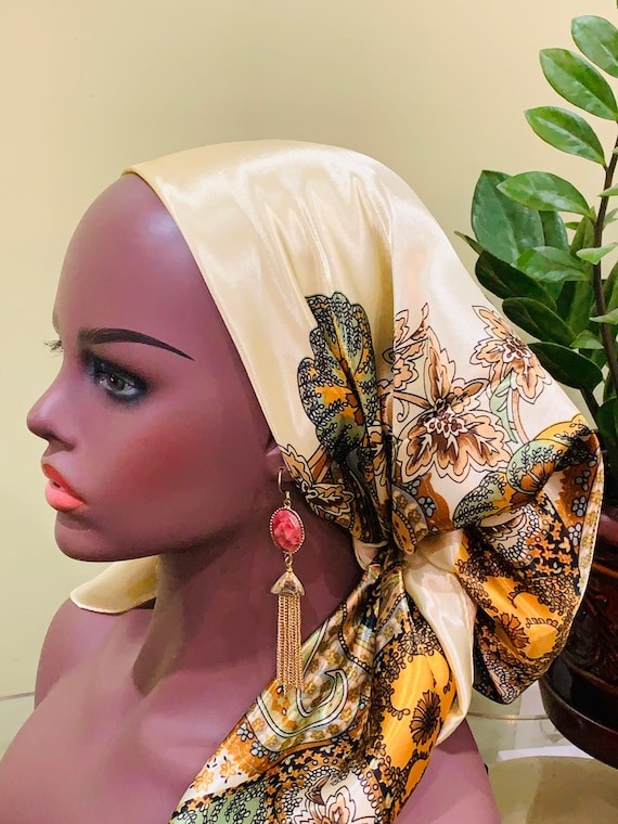 Satin Head Scarves for Women, Silky Feeling Head Scarves, Satin Hair Bandanas, Satin Protective Hair Covers for Chemo & Alopecia Patients