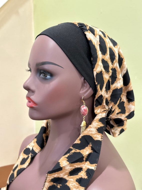 Pre-tied Turban, Women Pre-tied Headwraps, Pre-tied Stretch Headwrap, Chemo Cap, Alopecia Cap, Ready-to wear Yellow Headwrap, Knotted Turban